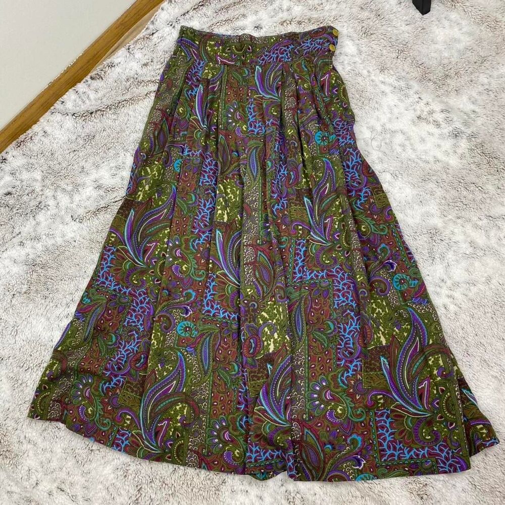 Vintage Laurissa kulottes 80s fairy gauchos paisley wide leg capris fairy hippie